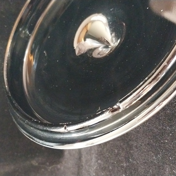 Vtg Black Amethyst Glass Lidded Jar With Sterling Silver Overlay (LE Smith?) - Picture 15 of 16